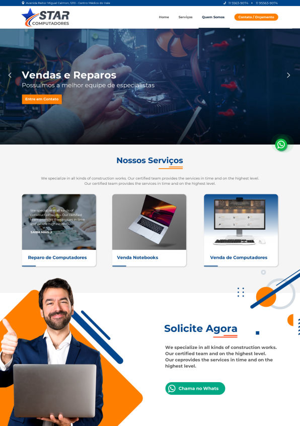 Site rápido e responsivo